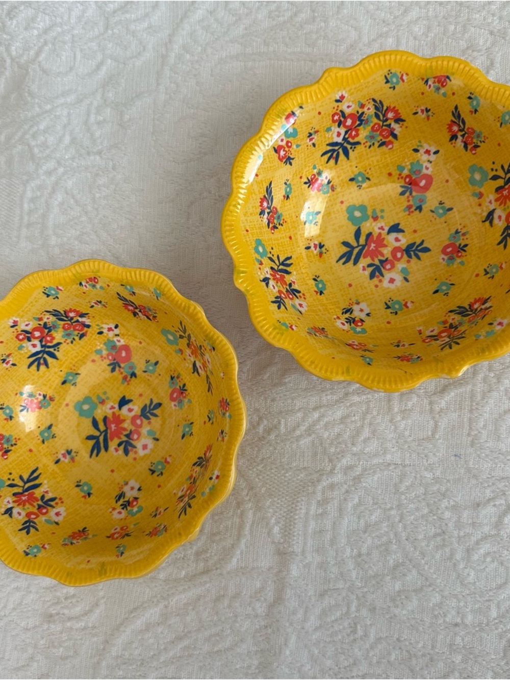The Pioneer Woman Yellow Dip Bowl - Vintage Ditsy Pattern - Picture 10 of 10